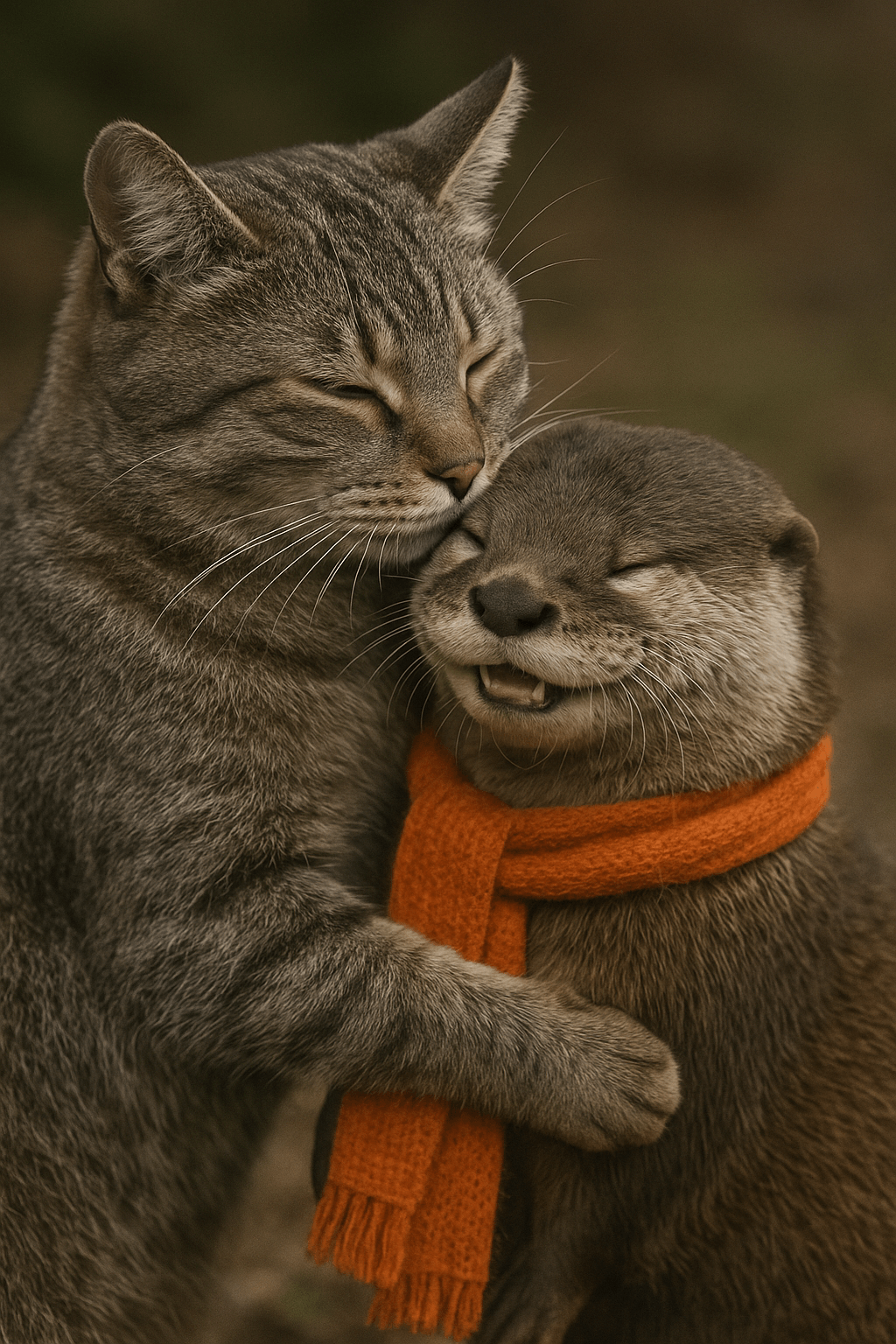 Cat and Otter Realistic